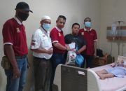 Pewarta Polrestabes Medan Jenguk Anak Wartawan Sakit