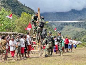 HUT Ke-62 Kostrad, Satgas YR 321/GT Gelar Perlombaan di Kabupaten Nduga