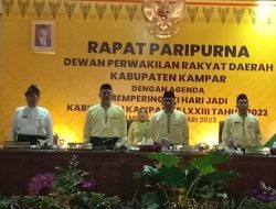 DPRD Gelar Rapat Paripurna Istimewa Hari Jadi Kabupaten Kampar Ke 73 Tahun 2023