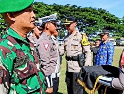 Didampingi Wakil Bupati, Kapolres Tanggamus Pimpin Gelar Pasukan Operasi Krakatau 2023