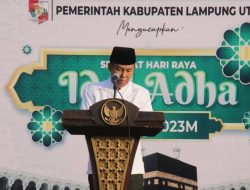 Bupati Lampura dan Forkopimda Laksanakan Sholat Idul Adha 1444 H