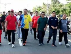 Semarak Bhayangkara ke 77, Bupati Mura Ikuti Jalan Santai