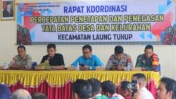 Kelurahan Laung Tuhup Gelar Rakor Percepatan Penetapan dan Penegasan Tata Batas Desa