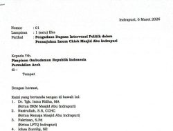 Bupati Aceh Besar Tunjuk Ajudan Jadi Imum Chiek, Tokoh Indrapuri Mengadu ke Ombudsman