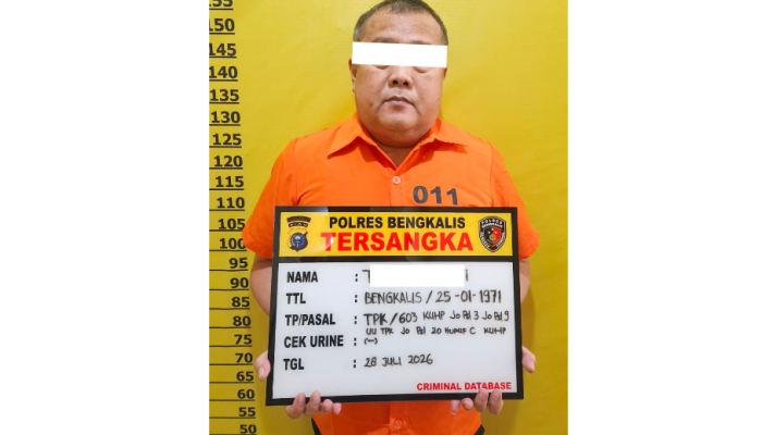 Polres Bengkalis Tahan Tersangka Dugaan Korupsi Dana Satpol PP TA 2021–2022