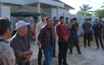 Pastikan Pembangunan Berjalan Lancar, Bupati Labusel Tinjau Semenisasi di Teluk Panji