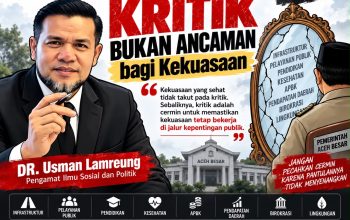 Aceh Besar Jangan Dikorbankan oleh Ego Politik, Usman Lamreung: Kritik Bukan Ancaman bagi Kekuasaan