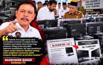 Kadisdik Aceh Sibuk Publikasi Komputer Bersama Mualem, TTI Jangan Jadikan Gubernur Tameng dari Pernyataan Publik Soal Dugaan Mark Up