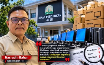Pengadaan Komputer Dinas Pendidikan Aceh Disorot, TTI Minta Volume dan Harga Satuan Dibuka