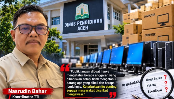 Pengadaan Komputer Dinas Pendidikan Aceh Disorot, TTI Minta Volume dan Harga Satuan Dibuka